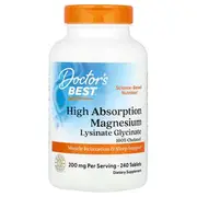 Doctor's Best, High Absorption Magnesium, 200 mg, 240 Tablets (100 mg Per Tablet