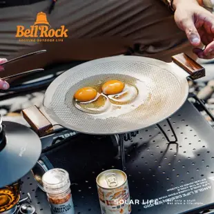 【Bell Rock】不鏽鋼蜂巢複合金節能烤盤組 28cm(BBQ烤肉盤 雙耳燒烤盤 露營煎烤盤 不鏽鋼烤盤 韓國烤盤)