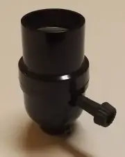 BLACK PHENOLIC TURN KNOB LAMP SOCKET ON/OFF E26 LAMP PART NEW 47673JB