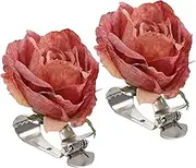 HOODANCOS 2Pcs Flower Curtain Tiebacks Elegant Curtain Clips for Home Decor Easy to Use Curtain Buckles Beautiful Imitation Flower Design for Various Curtain Styles