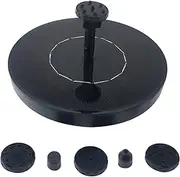 Solar Fountain Water Pump for Bird Bath Solar Powered Water Fountain with 6 Spray Nozzles Portable Floating Pump for Garden Pond Pool Fish Tank Black One Size