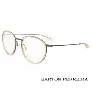 【Barton Perreira】美國好萊塢 金屬雕紋透明圓框光學眼鏡(透明 CORSO CHA/PEW)