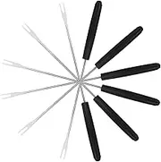 ZUNOXAZ 6pcs Stainless Steel Fondue Forks Stylish Chocolate Cheese Dipping Sticks with Long Handles for Marshmallows Fruits Desserts for Casual Formal Dining