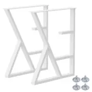 Upgraded 3-Tier Metal Table Legs White, 28" H x 24" W Industrial Modern Heavy...