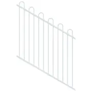 ProtectorAl 0350-1200W x 1200H Pearl White Loop Top Pool Fence Panel Raked 16-30º