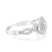 Luminesce Lab Grown 1/2 Carat Cushion Shaped Ring in Sterling Silver, M