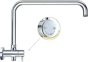 [HOMVIVA] All Solid Metal 3-Way Shower Arm Diverter Valve with 16 Inch Shower Head Extension Arm And High Rise Extender for Handheld and Fixed Shower Head, G1/2 Universal with Flange,Chrome