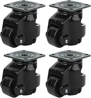 Heavy Duty Leveling Caster Wheels GD 40F Industrial Roller Wheel Set of 4 Black Adjustable for Machinery and Equipment