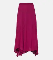 [Marant Etoile] Marant Etoile Aline pleated cotton-blend midi skirt AU 12 pink