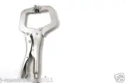 11" Locking C Clamp Adjustable Pliers Grip w/ Swivel Pad Vise Jaw