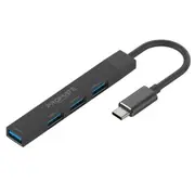 Promate LITEHUB-4.BLK 4-in-1 Ultra-Slim Multi Port Hub. Includes USB-C & USB-A Adapter. 4x USB-A Ports, Transfer Rate up to 480Mbps, Compatible with Win & Mac. Easy Plug & Play. Black [LITEHUB-4.BLK]