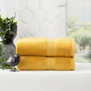 Renee Taylor Stella 2 Pack Mustard Bath Sheet