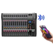 Professional 6/8/12/16 Channel Mixing Console DJ Sound USB Bluetooth 48V Power