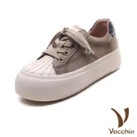 在飛比找momo購物網優惠-【Vecchio】真皮餅乾鞋 牛皮餅乾鞋/真皮頭層牛皮百搭經