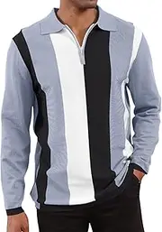 [CRNTCEM] Men's Fashion Quarter Zip Pullover Lightweight Sports Golf Collared T Shirts Soft Business Office Work Sweatshirts