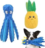 2 Pack Squeaky Dog Toy, No Stuffing, Interactive Dog Toy, Indestructible Chew Toys for Puppies, Teeth, Small, Medium and Large Dogs