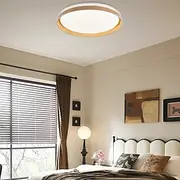 Ceiling Light Modern Chandelier LED Ceiling Lamps Ceiling Light, Log LED Lights, Wooden Japanese-Style Ultra-Thin Room Lights,Round Solid Wood Living Room Ligh