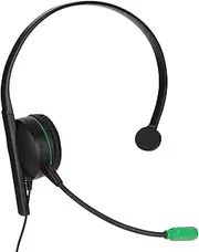 S481 One Ear Headset with Microphone, Stereo Single Ear Gaming Headset in Line Control, 3.5 mm Wired Single-Sided Chat Headset for Laptop Tablets PC