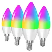 Smart Light Bulb Works with Alexa Google Home E12 Base WiFi Candelabra 4 Pack