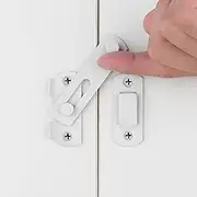 INIRET 2 Packs Barn Door Latches，2.75” x 2.02” Matte White Stainless Steel barn gate flip Door Latch Bi-fold Door Lock,Sliding Door Lock Gate Latches Wine Cabinet Closet Door Latches，White Finish