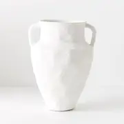 Tamia Stone Vase in White 30cm