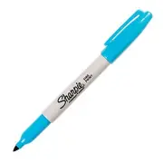 30133 Sharpie Fine Point Permanent Marker, Original Sharpie, Turquoise Box of 12