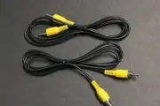 2 PCS 3.5 FT Composite AV 1-RCA VIDEO CABLE MALE YELLOW 3.5' RCA V