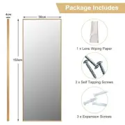 Elegant Full-Length Mirror with Gold Aluminum Frame for Versatile Home Use