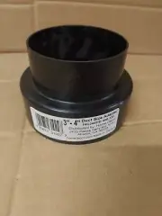 PLASTIC DUCT TO DUCT INCREASER 3'' to 4'' #INC34EHD BLACK DUCT SIZE ADAPTER