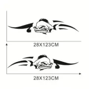 28cm*123cm Boat Marine Body Fish Pattern Graphics Decal Sticker Waterproof Black