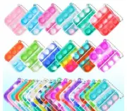 16 Party Bag Fillers for Kids, Mini Pop Fidget it Keyring, Silicone Squeeze Pop