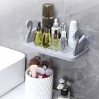 Plastic Floating Shelf White/Grey Bathroom Storage Rack Swan Shelf Kitchen