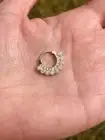 Hinged Septum Ring Heilx Clicker Daith Hoop w/ Bezel Genuine Diamonds 14k Gold