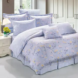 鴻宇 七件式雙人加大兩用被床罩組 艾菈花園 美國棉授權品牌 台灣製2250FY-6X6.2
