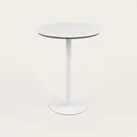 Recess High Cafe Table | Round Bar Seat Table | Collaboration Desk, White / White