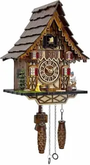 Exquisite Black Forest Cuckoo Clock with Adjustable Volume and Night Mode