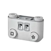 Wall Mounted Toothbrush Holder and Toothpaste Dispenser Makeup Brush Holder Toothpaste Squeezer Organizer Automatic Drainage for Bathroom,Gray