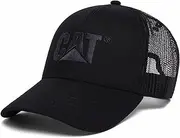 [Caterpillar] Men's Raised Logo Hats with Embroidered Front and Contrast Mesh Back with Plastic Snapback Closure