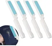 4 Pack Folding Reusable Lint Roller Travel Size, Washable Lint Remover for Clothes Pet Hair, Portable Stick it Roller, Small Gel Sticky Lint Roller Cleaner for Cleaning Carpet Sofa (Blue)