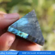 Raw Natural Labradorite Stone Quartz Pyramid Orgonite Energy Crystal Tower Reiki