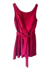 Princess Highway Marcella Size 10 Red Silk Dress with Belt and Back Zipper NWT