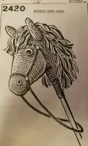 2420 vintage MACARONI HOBBY STICK HORSE pattern to crochet (reproduction)