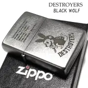 Zippo Destroyers Black Wolf Old Finish Silver Etching Oil Lighter Japan New
