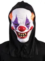 Hooded Evil Clown Halloween Costume Mask