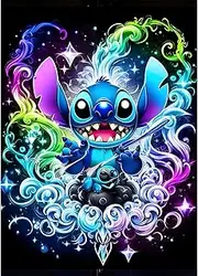 DOMROM Fantasy Stitch Diamond Art Kits for Adults, 5D DIY Cartoon Diamond Art Kits, Full Round Drill Crystal Arts and Crafts, Anime Gem Art Painting Kit for Home Wall Decor(12x16inch)