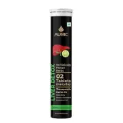 Auric Liver Detox Effervescent | 20 Tablets Fizzy Water with 10 Ayurvedic Herbs.
