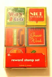Reward Stamp Set For Teacher Home School Classroom Wood Mounted Target Brand Lot