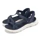 Skechers 涼鞋 Go Walk Flex Sandal-ILLUMINATE Slip-Ins 女鞋 藍白 避震 涼拖鞋 141481NVY