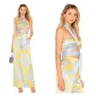 House of Harlow 1960 x Revolve blue yellow Tammy top and Mona pants set NEW!