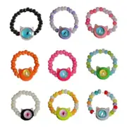 Colorful Beads Elastic Rings Pendant Rings Handmade Jewelry for Women